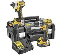 DEWALT 18V XR Brushless Twin Pack Combi Drill Impact Driver 2x5Ah