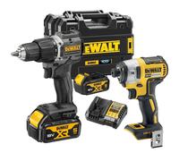 Dewalt 18v XR Brushless Twin Pack - Compact Combi Hammer Drill + Impact Driver