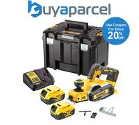 Dewalt 18v XR Cordless Brushless Planer + 2 x 5.0ah Batt, Charger Tstak DCP580P2