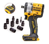 Dewalt 18V Xr Dcf921N Brushless 1/2" Torque Wrench Compact + 9 Piece Socket Set