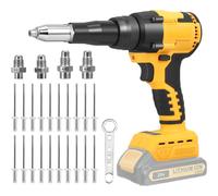 Dewalt 20V Cordless Rivet Gun Compatible with Battery, Brushless Rivet Gun 3/16" 5/32" 1/8" with LED Light, Adjustable Speeds and 20 Rivets, Portable