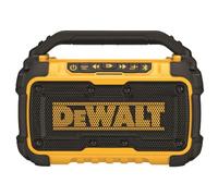 DEWALT 20V MAX Bluetooth Speaker, 100 ft Range, Durable for Jobsites, Phone Holder Included, Lasts 8-10 Hours with Single Charge (DCR010)