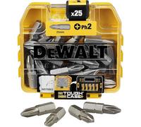 DEWALT 25mm High Performance Small Bulk Storage Set 25Pc, DT71522-QZ | 25Pc 25mm bit set in modular TOUGHCASE+ with clear lid, precision tips, secure fit and durable portable storage.