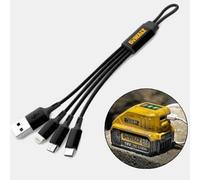 Dewalt 3 In 1 Multi Head Usb Charger Charging Cable Iphone Android Micro Usb Car