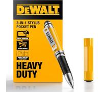 DeWALT | 3-in-1 Stylus Pocket Pen Brass Construction | 215 1130 DWG | Compact 3-in-1 stylus pen with brass construction, touchscreen tip and keypad-friendly nylon tip.
