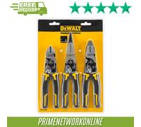 Dewalt 3 Piece Chrome Vanadium Steel Compound Action Pliers Set Dwht0-70484 Bi-Material Comfort-Grip Grip