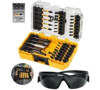 Dewalt 38 Pc Flextorq Screwdriver Impact Rated Bit Set Tough Case Safety Glasses