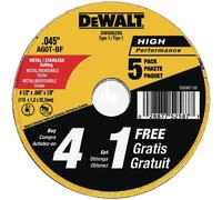 DEWALT 4-1/2 Inch Cut-Off Wheel, Angle Grinder Cutting Disc, General Purpose, 5-Pack (DW8062B5)