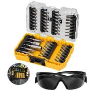 Dewalt 47 Piece Screw Driver Impact Rated Bit Set Hex Shank + Safety Glasses