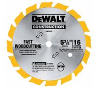 DEWALT 5-3/8-Inch Circular Saw Blade, Carbide, 16-Tooth (DW9055), Yellow
