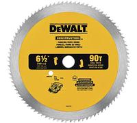 DEWALT 6-1/2-Inch Circular Saw Blade for Paneling/Vinyl, 90-Tooth (DW9153), Yellow