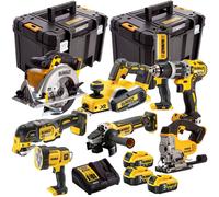 Dewalt 8 Piece 18V XR Monster Tool Kit 3 x 5.0Ah Battery Charger Case T4TKIT-440