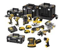 Dewalt 9 Piece Brushless Cordless 18V Kit + 3 X 5.0Ah Batteries + Tstak Trolley