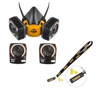 Dewalt A2P3 Medium Half Mask Respirator Face Mask + A2P3 Filters + Ear Plugs