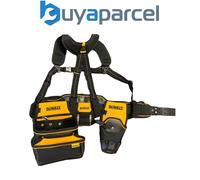 Heavy-Duty Tool Belt with Leather/Polyester Build, Breathable Padded mesh, 2-pin Buckle, and D-Ring Hangers. Fully Adjustable and Compatible with DeWalt Pouches.