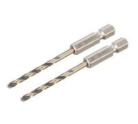 DeWalt Black and Gold Hex Impact HSS Drill Bit 3mm Pack of 2