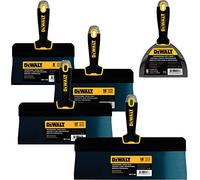 DEWALT Blue Steel Big Back Taping Knife 4-Pack + FREE BONUS 6" Soft Grip Putty Knife | 8/10/12/14-Inches | Soft Grip Handles | DXTT-3-161