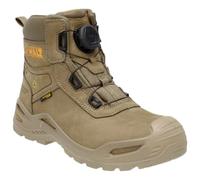 DEWALT Lander Men's Waterproof, Nubuck Leather, Wide Fitting, BOA Fastener, Non-Metallic Safety Toe Work Boot, Stone, UK12