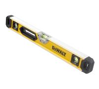 DeWALT Box Beam Level 60cm Solid Block vials and Durability 2 Vertical vials and 1 Horizontal Vial Centre Vial is Also magnified for Maximum Vial Readability 0.5mm/m Accuracy on 2 Faces of The Level