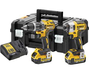 DeWalt Brushless Combi Drill & Impact Driver 18V 2x 4.0Ah Batteries & TSTAK Case