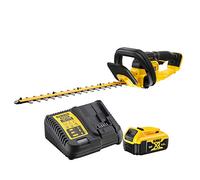 DeWalt - Brushless XR 18V 5Ah Li-Ion Hedge Trimmer - DCMHT563P1-QW - Cordless Electric Hedge Trimmer with Battery and Charger - Blade 55cm - Teeth Spacing 25mm - Cutting 75min/Load - 3.4kg