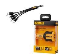 Dewalt Car Phone 2 Port Charger + 3 In 1 Phone Charger Multi Cable Usb Type C