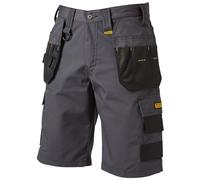 DeWalt Mens Grey Rip Stop Cargo Holster Pocket Work Shorts Double Stitched Pro