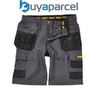 DeWalt Cheverley Work Shorts Grey Lightweight Cargo Short Double Stitched W30