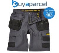 DeWalt Cheverley Work Shorts Grey Lightweight Cargo Short Double Stitched W32