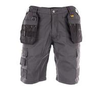 DeWalt Mens Grey Rip Stop Cargo Holster Pocket Work Shorts Double Stitched Pro