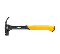 DeWALT Curve Claw Smooth Face Hammer 567g (20oz) one Piece Steel Construction and Thick Heat Treated Steel Shaft for jobsite Durability oft Grip Handle for Added Comfort one-Handed Nail Placement