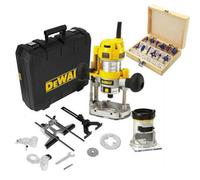 Dewalt D26204K 240V 1/4" Corded Plunge Fixed Base 2 In 1 Router + 12Pc Bit Set
