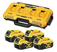 Dewalt Dcb104 18V Li-Ion Xr 4 Port Fast Battery Charger + 4 X 4.0Ah Batteries