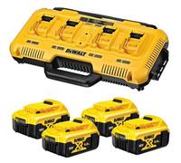 Dewalt Dcb104 18V Li-Ion Xr 4 Port Fast Battery Charger + 4 X 5.0Ah Batteries