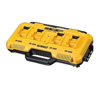 DEWALT DCB104-QW - Cargador rápido 4 Puertos XR FLEXVOLT: 54V - 18V - 12V carril Li-Ion (4x8 0A)