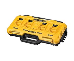 DEWALT DCB104-QW - Cargador rápido 4 Puertos XR FLEXVOLT: 54V - 18V - 12V carril Li-Ion (4x8 0A)