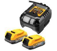 Dewalt DCB1102E2-GB 2 x 1.7Ah 18V Powerstack Li-Ion Batteries and Compact Charger Kit