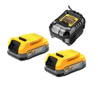 Dewalt DCB1102E2-GB 2 x 1.7Ah 18V Powerstack Li-Ion Batteries and Compact Charger Kit