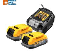 Dewalt DCB1102E2-GB 2 x 1.7Ah 18V Powerstack Li-Ion Batteries and Compact Charger Kit