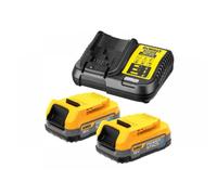 Dewalt DCB1102E2-GB 2 x 1.7Ah 18V Powerstack Li-Ion Batteries and Compact Charger Kit