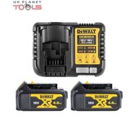 DeWalt DCB182X2/DCB115 2x 4.0Ah 18v XR Li-Ion Batteries and Charger Starter Kit