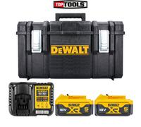 DeWalt DCB184 18V 2 x 5Ah Li-Ion Batteries + DCB1104 Charger & 1.0 DS300 Case