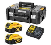 Dewalt Dcb184 5.0Ah 18V Xr Lithium Battery Twin Pack + Dcb115 Charger Tstak Case