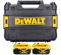 Dewalt Dcb184 5.0Ah 18V Xr Lithium Ion Battery Twin Pack + Tstak Drill Case
