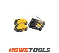 DEWALT B DCB184 5.0ah 18v XR Lithium Ion Battery Twin Pack + DCB115 Charger, Yellow