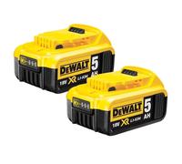 DEWALT DCB184-XJ XR Lithium-Ion Battery, 5Ah, 18V, 20cm x 20cm x 20cm, Pack of 2