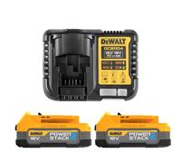 Dewalt Dcbp034 18V Xr 1.7Ah Compact Powerstack Battery Twin Pack With Dcb1104 Charger