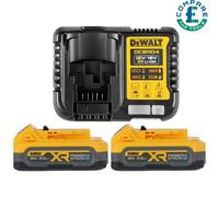 DeWalt DCBP318 18V XR 2 x 3.5Ah PowerStack Lithium-Ion Slide Batteries +Charger