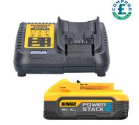DeWalt DCBP518-XJ 18v 5.0ah Compact Powerstack Battery Pack + DCB115 Charger
