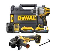 Dewalt Dcd1007H2T 18V Xr Premium 3Sp Brushless Hammer Drill X2 5Ah + Grinder